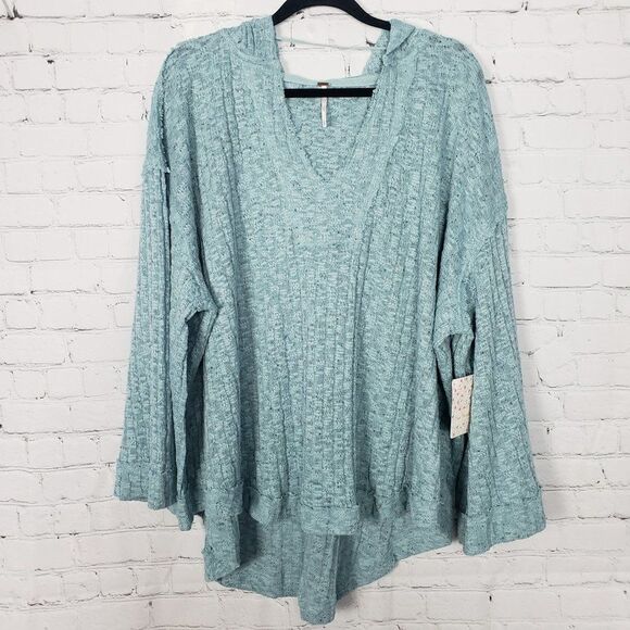 NEW Free People Baja Babe Knit Hooded Pullover Knit size L - Picture 7 of 10